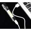 Mini prožektorių žibintuvėlis Galingas kišeninis XPE+COB vandeniui atsparus USB įkraunamas