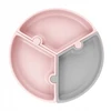 Minikoioi Silikoninė lėkštė vaikams Dėlionė su siurbtuku 3 vnt. 19 cm Rožinė