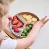 Minikoioi Silikoninė lėkštė vaikams Dėlionė su siurbtuku 3 vnt. 19 cm smėlio spalvos