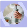 Minikoioi SILIKONINIS BUTELINIS PUODULIS VAIKAMS SU ŠIAUDU IR DANGIU 200 ML 6M+ Žalias