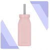 Minikoioi SILIKONINIS BUTELINIS PUODULIS VAIKAMS SU ŠIAUDU IR DANGIU 200 ML 6M+ ROŽINĖS