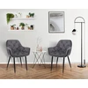 Minkšta aksominė kėdė svetainei, QUILTED virtuvei, LARGO, pilka JUMIhome