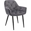 Minkšta aksominė kėdė svetainei, QUILTED virtuvei, LARGO, pilka JUMIhome