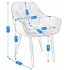 Minkšta aksominė kėdė svetainei, QUILTED virtuvei, LARGO, pilka JUMIhome