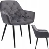 Minkšta aksominė kėdė svetainei, QUILTED virtuvei, LARGO, pilka JUMIhome