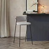 Minkšta baro kėdė Šviesiai pilka Moderni Loft juodos metalinės kojos