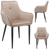Minkšta kėdė valgomajam SVEIKATAS aksomas MODERN smėlio spalvos ALMA JUMIhome