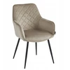 Just Relax Minkšta VELVET kėdė valgomajam, svetainei, QUILTED glamour BEIGE