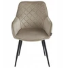 Just Relax Minkšta VELVET kėdė valgomajam, svetainei, QUILTED glamour BEIGE