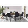 MINŠTA dygsniuota KĖDĖ VELVET aksominė moderni PIADO juoda JUMIhome