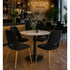 MINŠTA KĖDĖ LUGANO| Juodas veliūras| Šiuolaikinės auksinės kojos