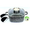 Misoli Kvadratinis marmurinis PUODAS 20 CM 1,3 L BM519 VIRTUVĖS DUJŲ INDUKCINIS KIETAS
