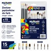 Miximport Mokykliniai teptukai dažymui akriliniais ir aliejiniais dažais, rinkinyje 15 vnt.