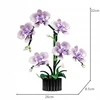 MJI 13115 Gėlių orchidėjų kaladėlės, 619 elementų - dekoratyvinis orchidėjų modelis