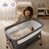 Moby System Vaikiška lovelė, laisvai pastatoma, kelioninė lovelė su čiužiniu - pilka