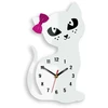 Modernclock Duży zegar ścienny MC- KOT- Baltas - DLA DZIECKA