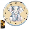 Modernclock Laikrodis ścienny dla dziecka SŁONIK 30cm CICHY