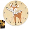 Modernclock Laikrodis ścienny Jelonek su kwiatami dla dziecka-CICHY
