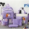 Mokyklinis krepšys K&M 4in1, violetinės spalvos