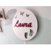 Moliland Lampka nocna su imieniem LED na baterie dla dziecka do pokoju dzieci ścienna