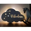 Moliland Lampka wisząca, dekoracyjna LED – naturalne drewno personalizowana