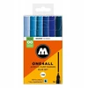 Molotow One4all 127hs Akriliniai Markeriai - Mėlynas Rinkinys 6 vnt.