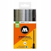 Molotow One4all 127hs akriliniai markeriai, pilkos spalvos, 6 vnt.