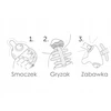 Mombella Rybka 3in1 dantų dygimo žaislas, mėlynas, 3M+ sensorinis žaislas
