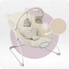 MoMi GLOSSY smėlio spalvos kūdikių bouncer - melodijos, vibracijos, žaislai
