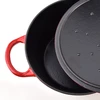 Mondex Emaliuota ketaus kepsninė, apvali, 24 cm, raudona, su dangčiu kepimui.