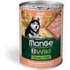 Monge Bwild adult konservuotas pašaras su lašiša, moliūgais ir cukinijomis 400g