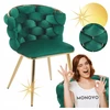 Monovo Aksominė kėdė, pintas butelis, žalias chromas, auksinės kojos Velvet PLOTI