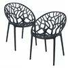 Monovo Ažūrinė plastikinė kėdė svetainei Valgomojo Loft Modern Juodas LOMEL