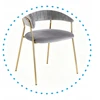 Monovo Glamour Modern Velvet kėdė valgomajam, Ash Pilkas HAVANA