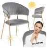 Monovo Glamour Modern Velvet kėdė valgomajam, Ash Pilkas HAVANA