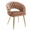 Monovo Glamour Veliūrinė kėdė kapučino valgomajam Golden Legs Velvet BUBBLE
