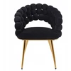 Monovo Glamour Veliūrinė kėdė svetainei valgomajam Juodas Gold Legs Velvet BUBBLE