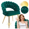 Monovo Glamour Veliūrinis kėdžių butelis Žalias Gold Velvet Pintos kojos BUBBLE