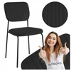 Monovo Juoda minkšta aksominė kėdė svetainei Loft Velvet Metal RIBON