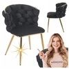 Monovo Juodo Veliūro valgomojo kėdė Auksinės kojos Chrome Glamour Velvet PLOTI