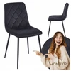 Monovo Loft Glamour Minkšta kėdė valgomajam Velvet Riviera 100 Juodas FORE