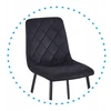 Monovo Loft Glamour Minkšta kėdė valgomajam Velvet Riviera 100 Juodas FORE