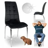 Monovo Minkšta dygsniuota kėdė svetainei, Juodas Velvet Modern KONE