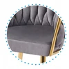 Monovo Minkšta kėdė, pinta su Velvet Glamour Pilkas Velvet Golden Legs ROSA