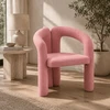 Monovo Minkšta Minimalist Boucle Lamb Rožinė kėdė tualetiniam stalui