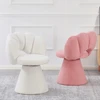 Monovo Modernaus dizaino kėdė pliušinis Lamb Boucle Rožinė MELO