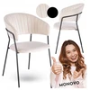 Monovo Moderni Loft smėlio spalvos metalinė HAVANA Veliūrinė valgomojo kėdė