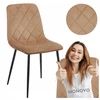 Monovo Moderni Loft Veliūrinė Minkšta Metalinė Kėdė Cappuccino rusvai gelsvas APER