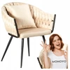 Monovo Moderni pinta minkšta kėdė Glamour Velvet rusvai gelsvas Veliūras VUNO