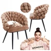 Monovo Moderni veliūrinė kėdė valgomajam, skirta svetainei Glamour Cappuccino BUBLI